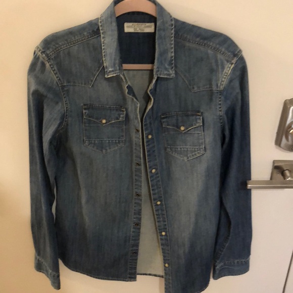 all saints black denim shirt